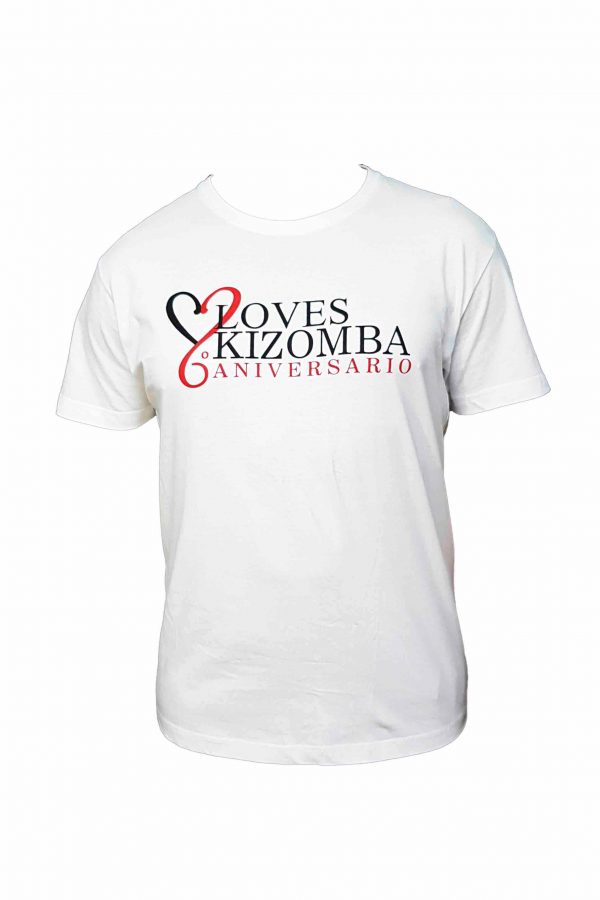 Camiseta blanca de hombre del LovesKizomba 6ºAniversario.